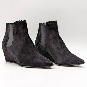Pedro Garcia Women Ona Black Fine Suede Wedge Boots Size 8US EUR 38